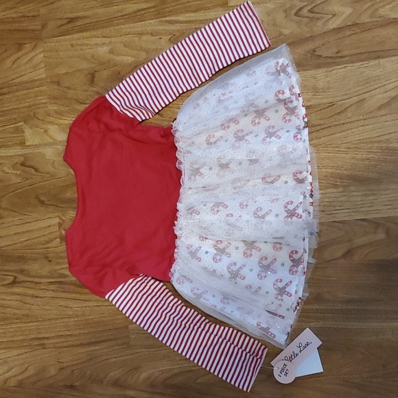 Little Lass NWT Christmas Holiday Outfit Reindeer Rudolph Candy Cane - Picture 10 of 11